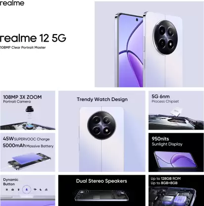 12 5g rmx3999 realme original Realme  ने लॉन्च किया नया फोन जाने प्राइस और स्पेसिफिकेशन।